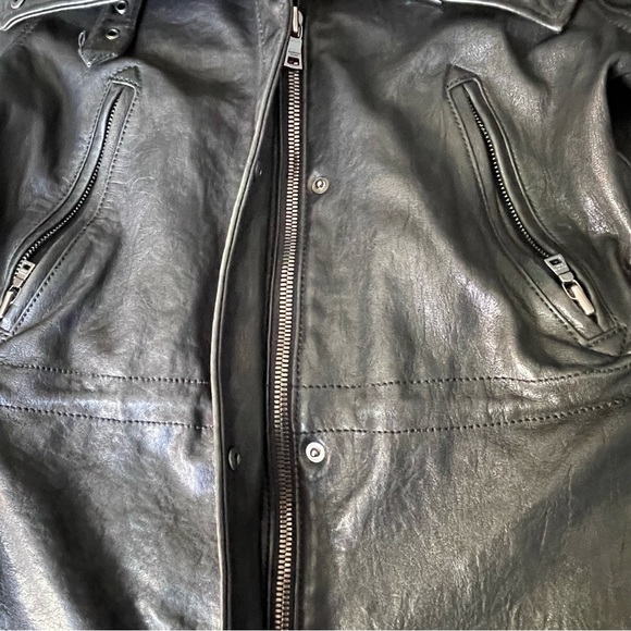 Andrew Marc wide collar zip genuine real Leather Jacket women’s black - Picture 12 of 14